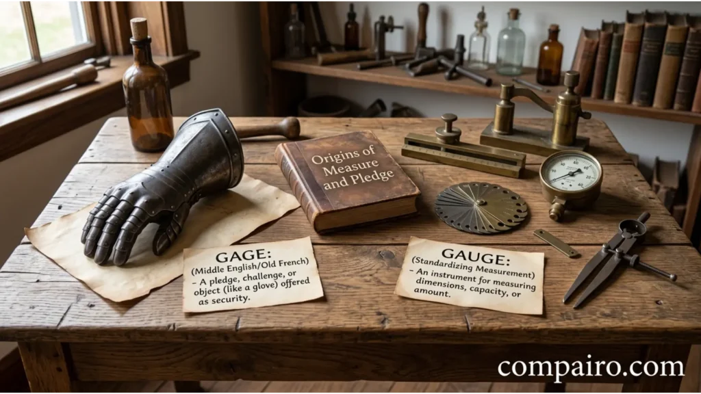 THE ORIGIN OF GAGE OR GAUGE