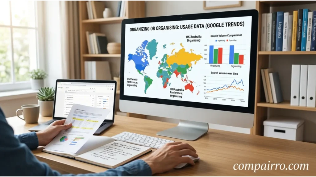 ORGANIZING OR ORGANISING – GOOGLE TRENDS 