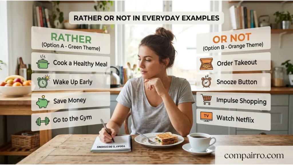 Rather or Not in Everyday Examples