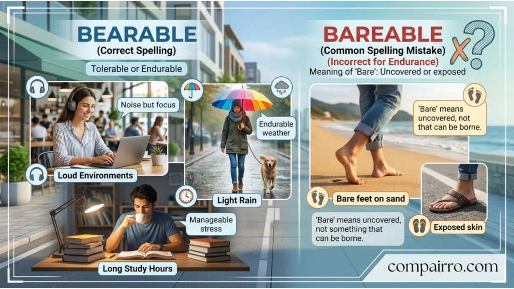 Bareable or Bearable in Everyday Examples