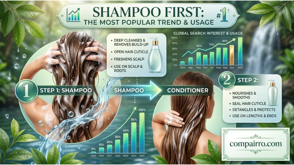 Shampoo or Conditioner First – Google Trends & Usage Data