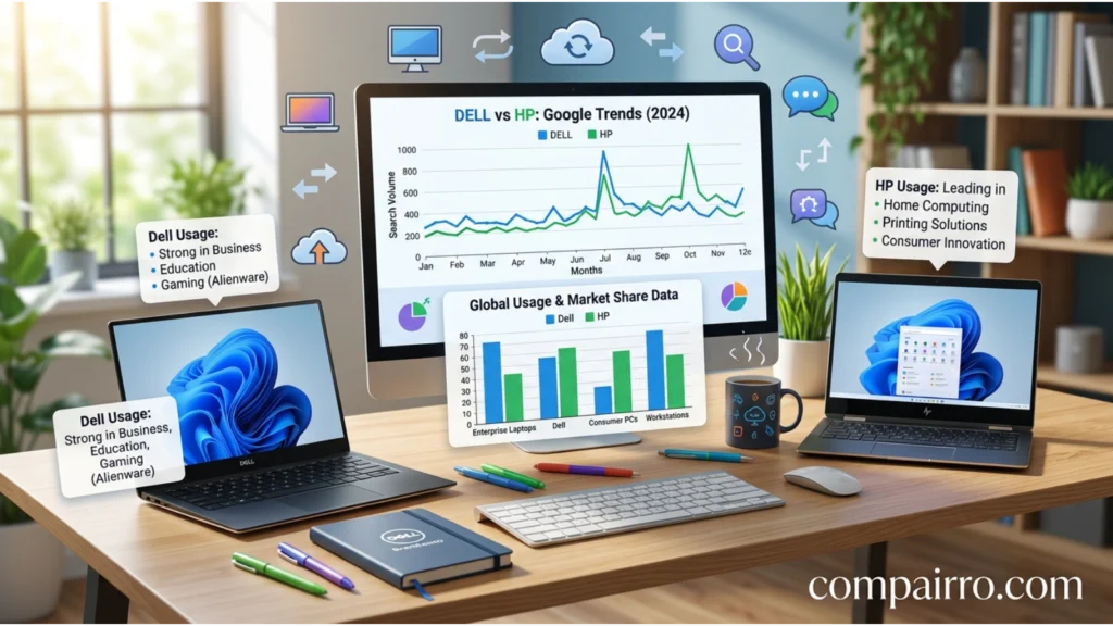 Dell vs HP – Google Trends & Usage Data