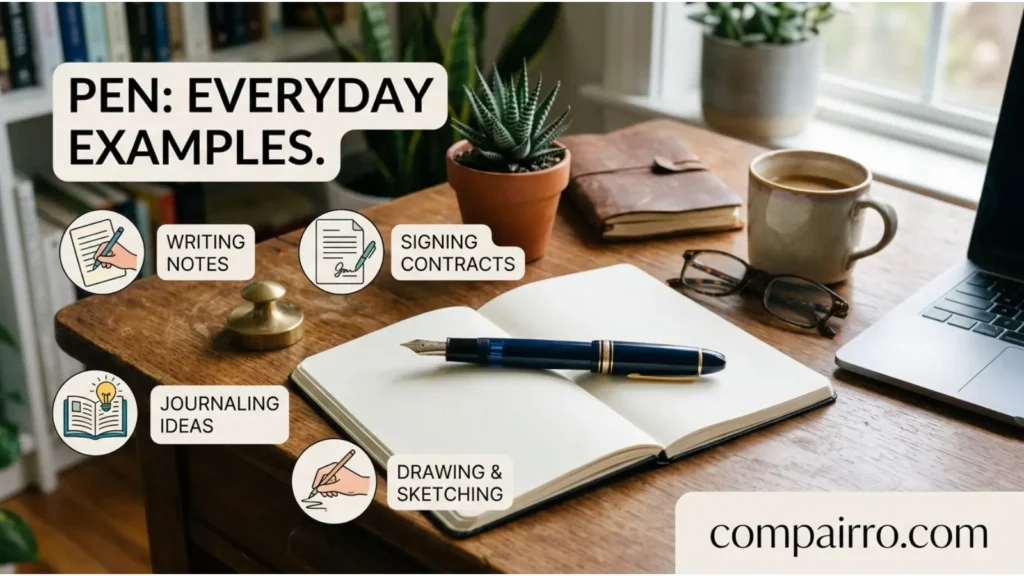 Pen or Pin in Everyday Examples