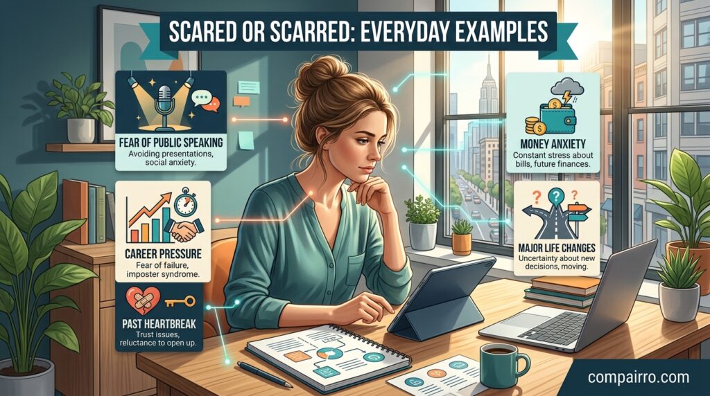 Scared or Scarred in Everyday Examples