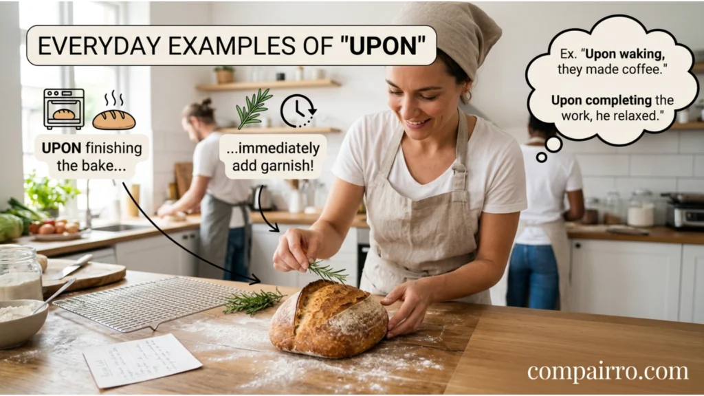 Upon or Apon in Everyday Examples