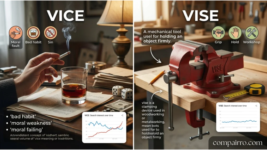 Vice or Vise – Google Trends & Usage Data