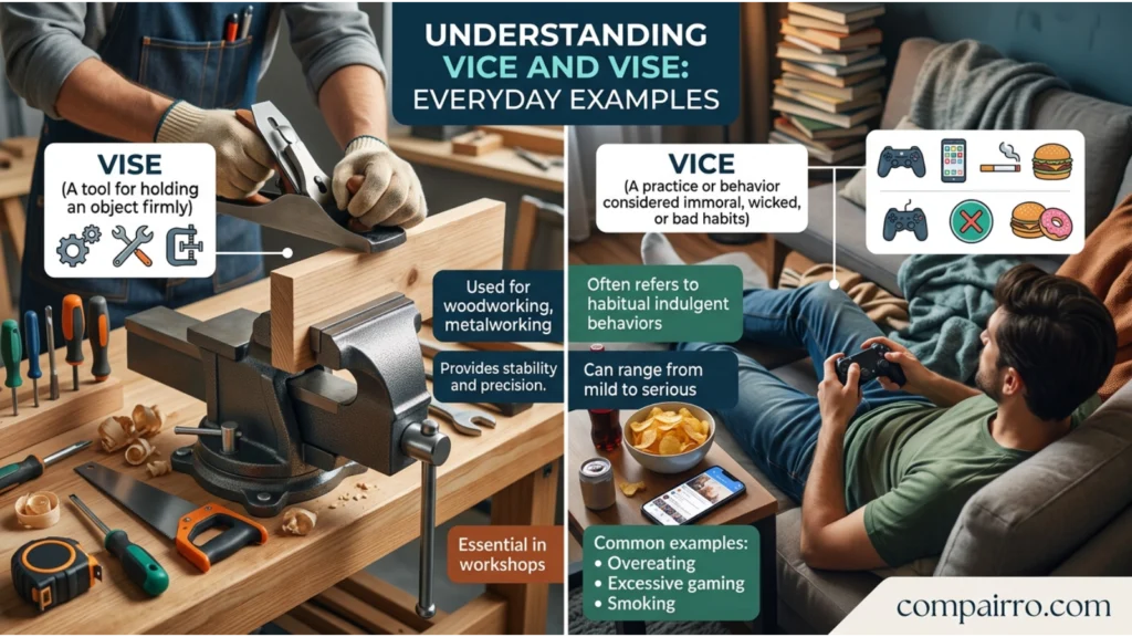 Vice or Vise in Everyday Examples