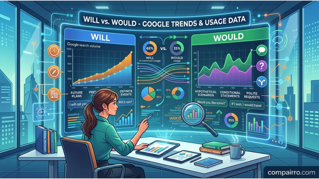 Will or Would – Google Trends & Usage Data