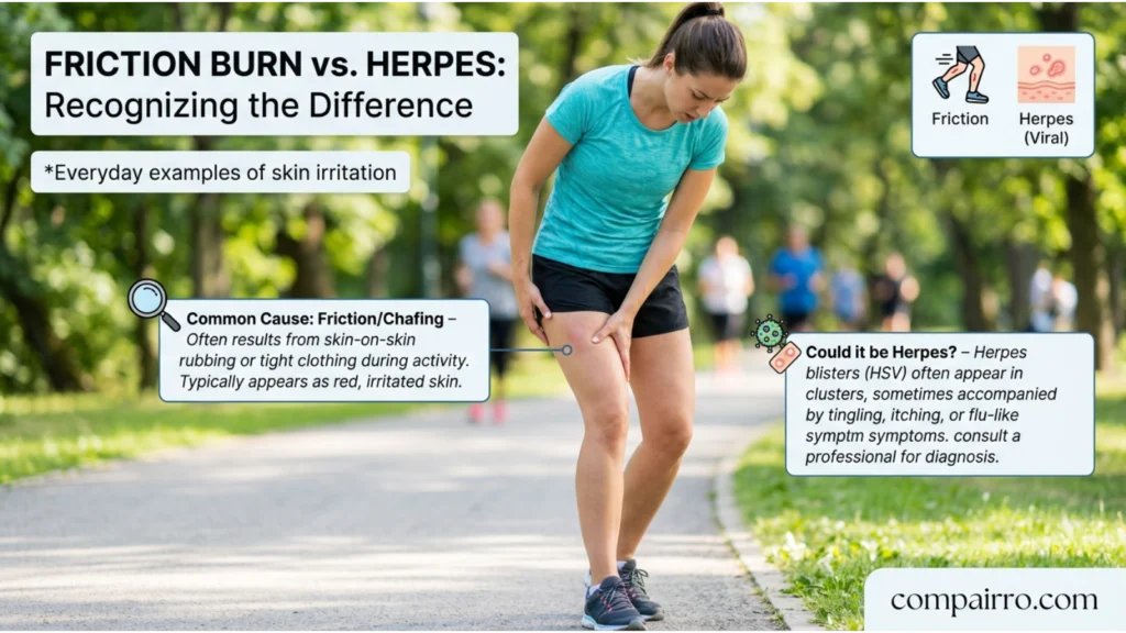 FRICTION BURN OR HERPES IN EVERYDAY EXAMPLES