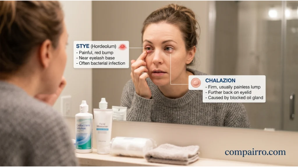 Stye or Chalazion in Everyday Examples
