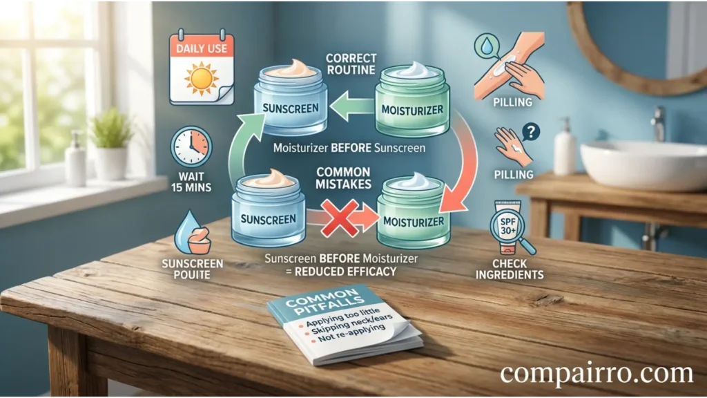 Common Mistakes With Sunscreen Before or After Moisturizer