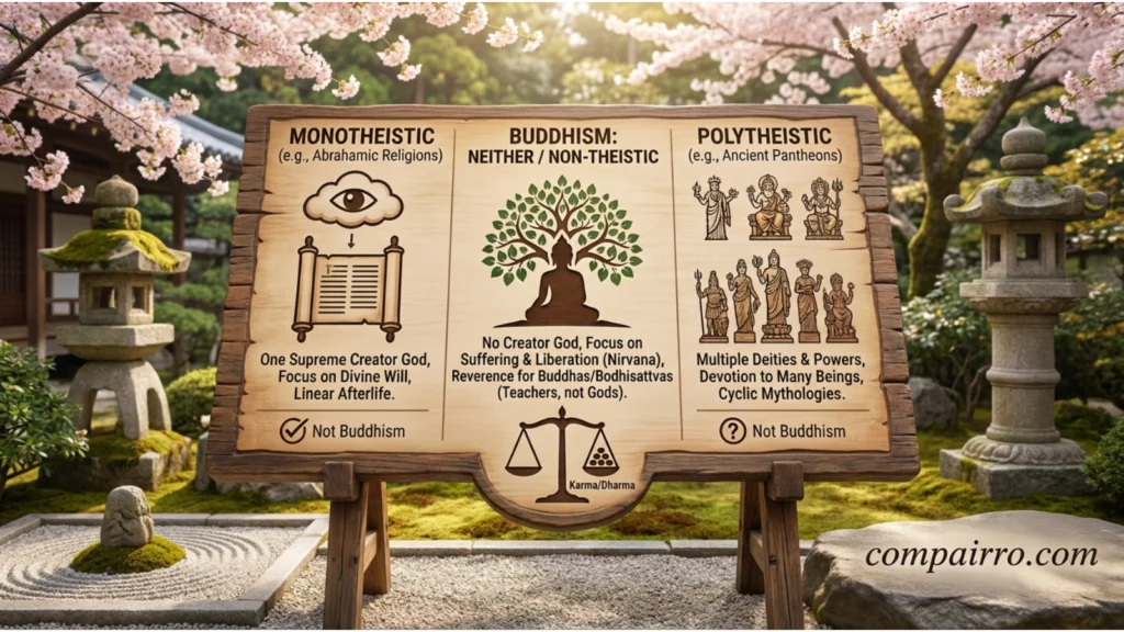 Comparison Table: Is Buddhism Monotheistic or Polytheistic?