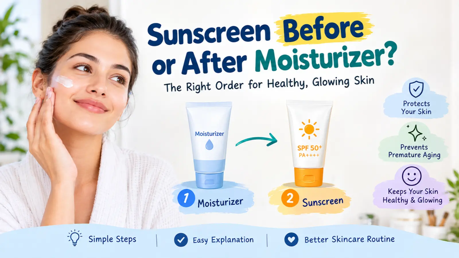 Sunscreen Before or After Moisturizer