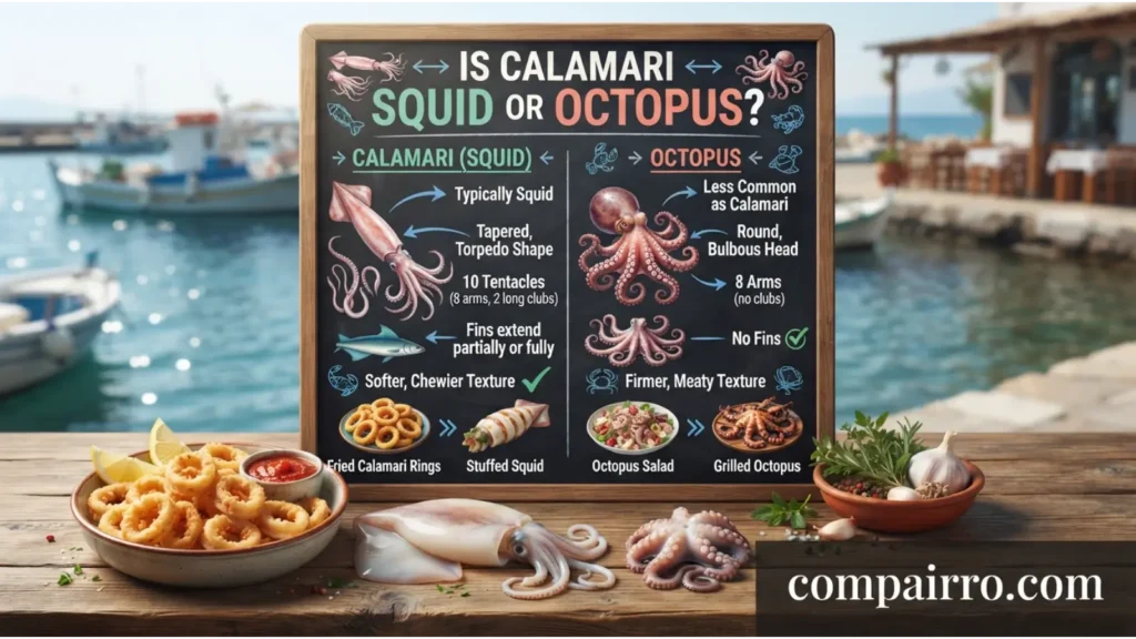 Comparison Table: Is Calamari Squid or Octopus?
