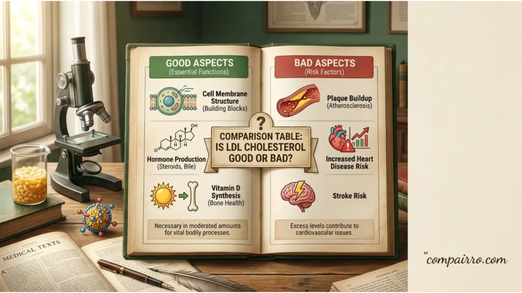 COMPARISON TABLE: IS LDL GOOD OR BAD?