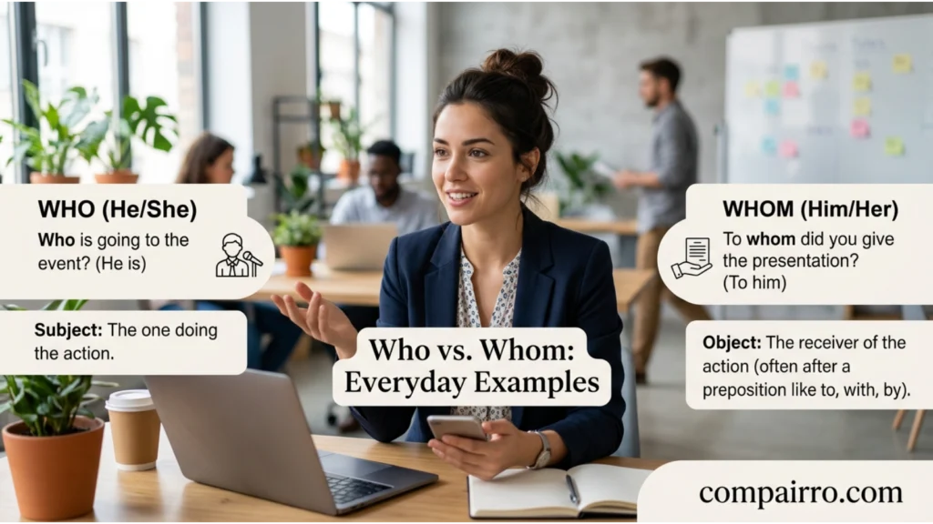 WHO OR WHOM IN EVERYDAY EXAMPLES