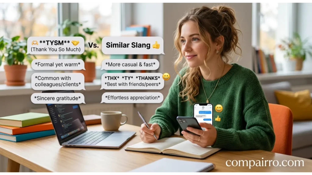 TYSM vs. Similar Slang Terms