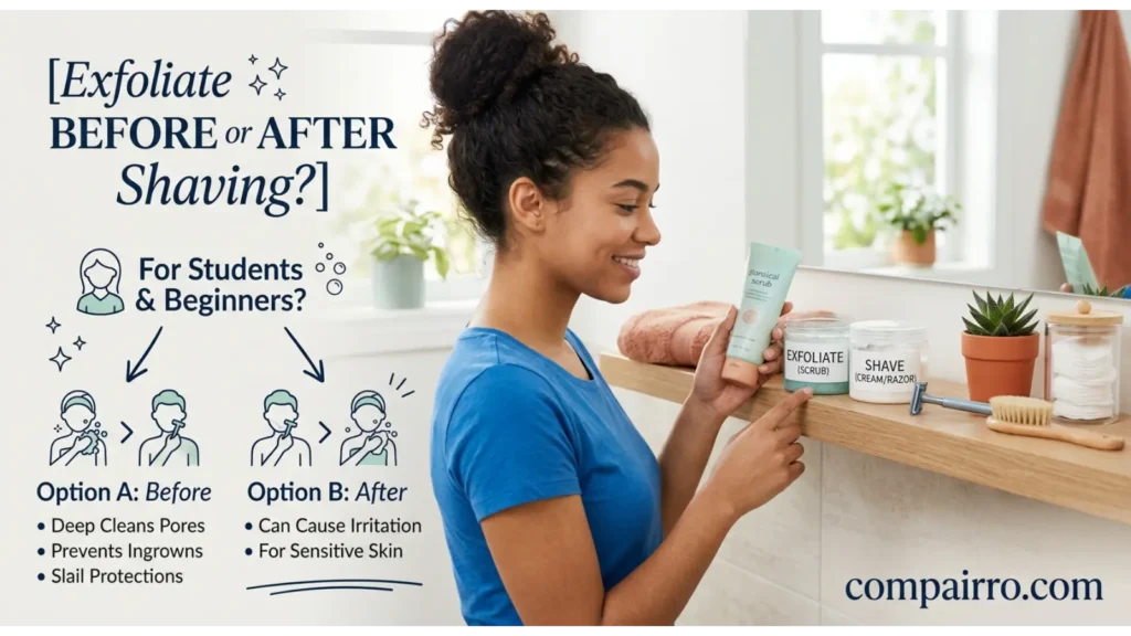 Exfoliate Before or After Shaving for Students or Beginners