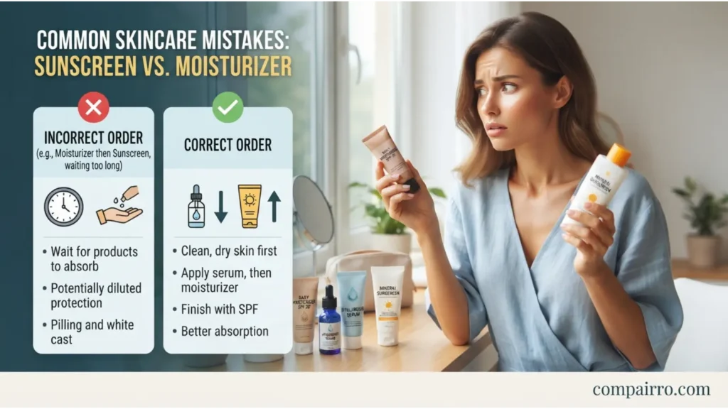 Common Mistakes With Sunscreen or Moisturizer First