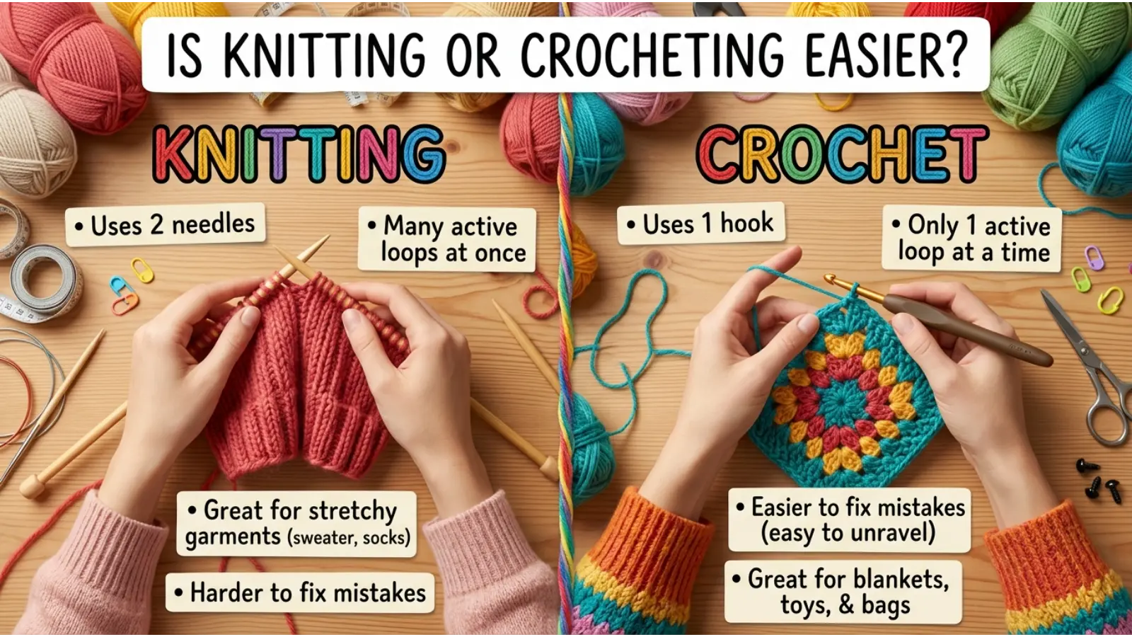 Is Knitting or Crocheting Easier
