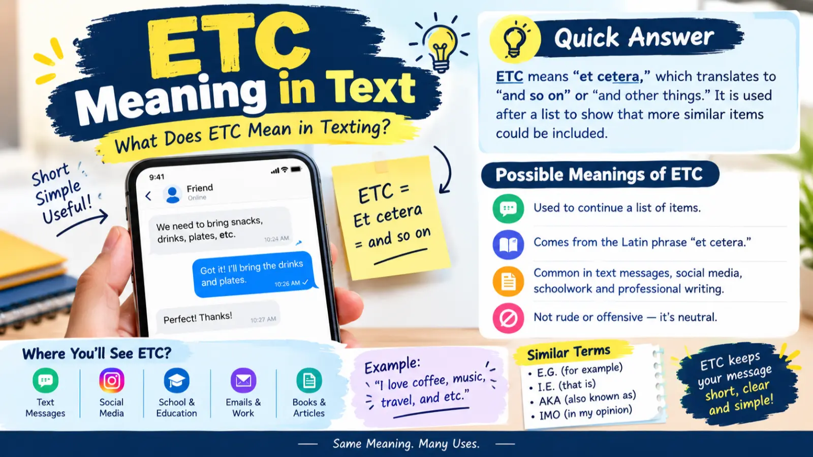 ETC Meaning in Text