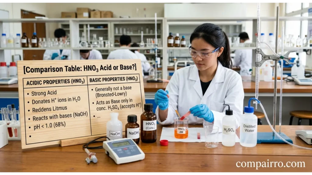 Comparison Table: HNO3 Acid or Base?