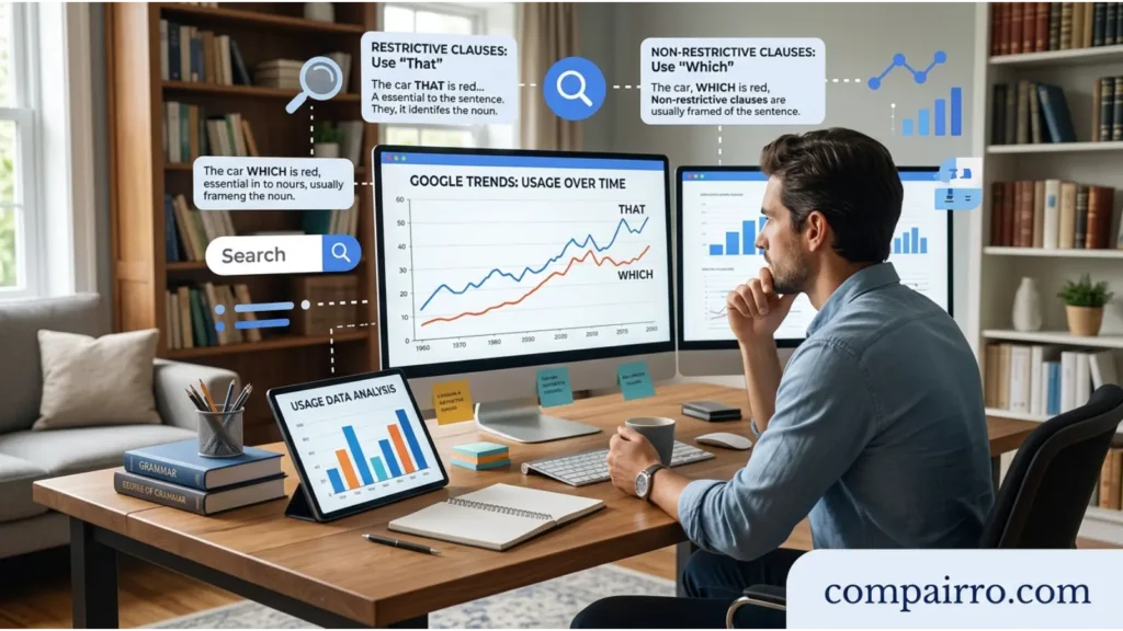 That or Which – Google Trends and Usage Data