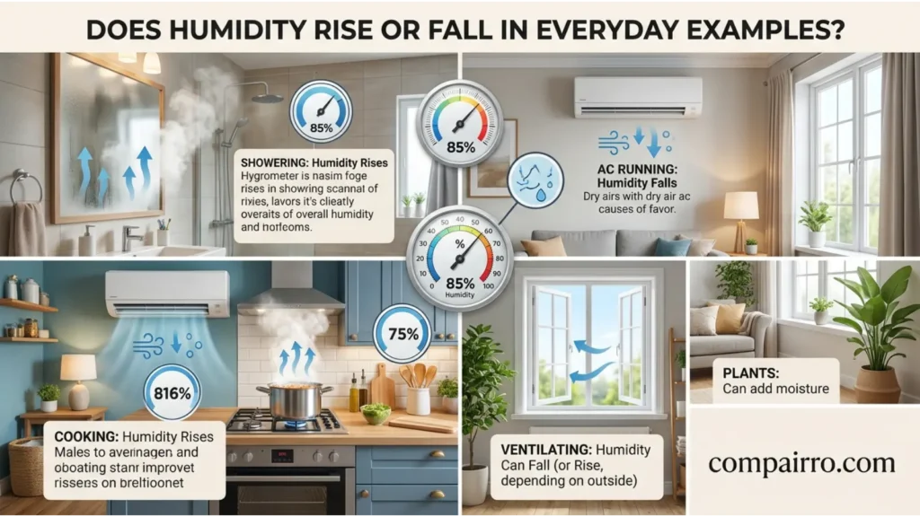 Does Humidity Rise or Fall in Everyday Examples?