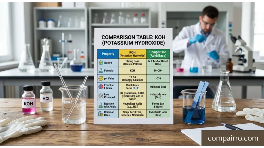 Comparison Table: KOH Acid or Base