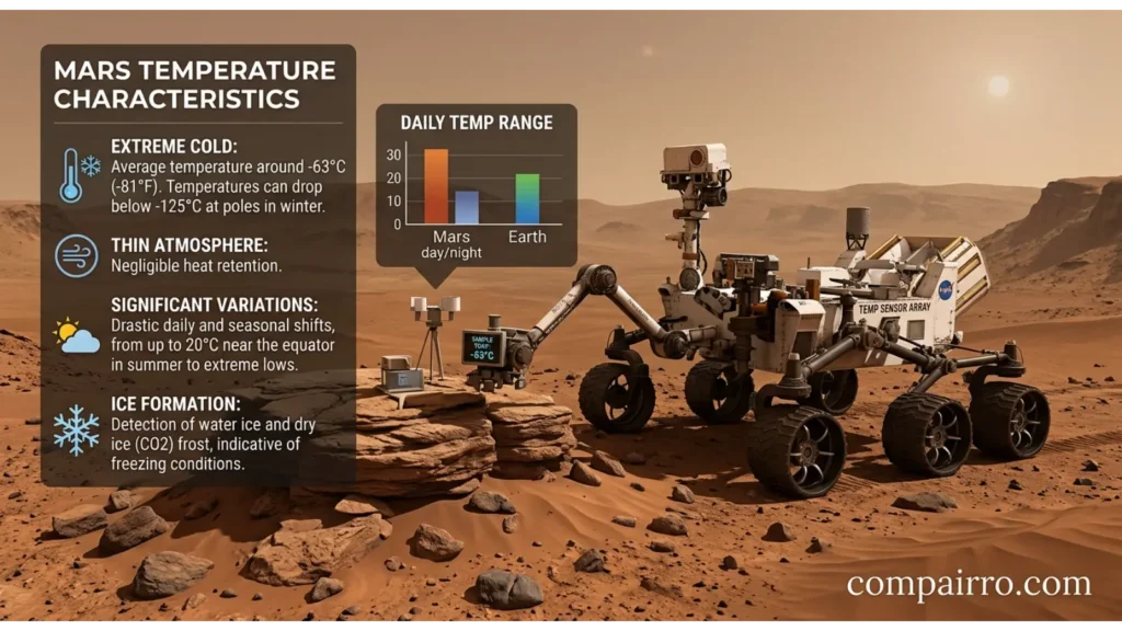 Signs or Characteristics Related to Mars Temperature
