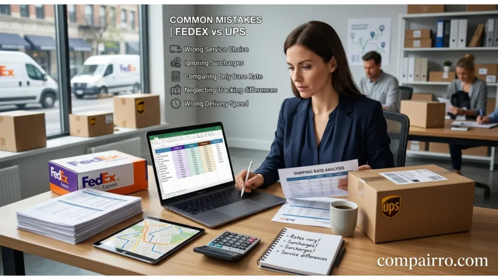 Common Mistakes When Comparing FedEx and UPS