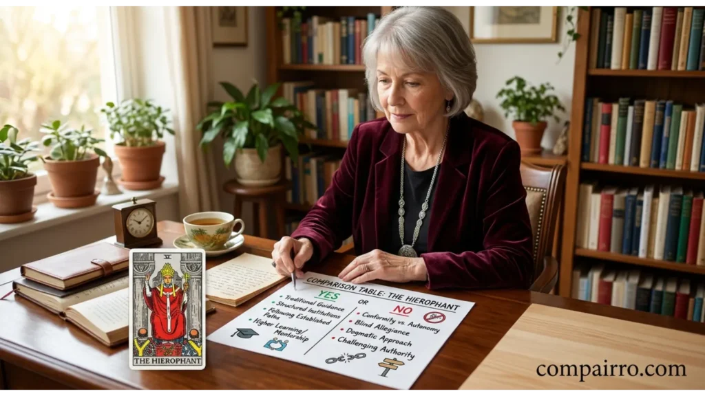 Comparison Table: The Hierophant Yes or No