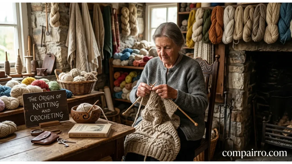 The Origin of Knitting and Crocheting