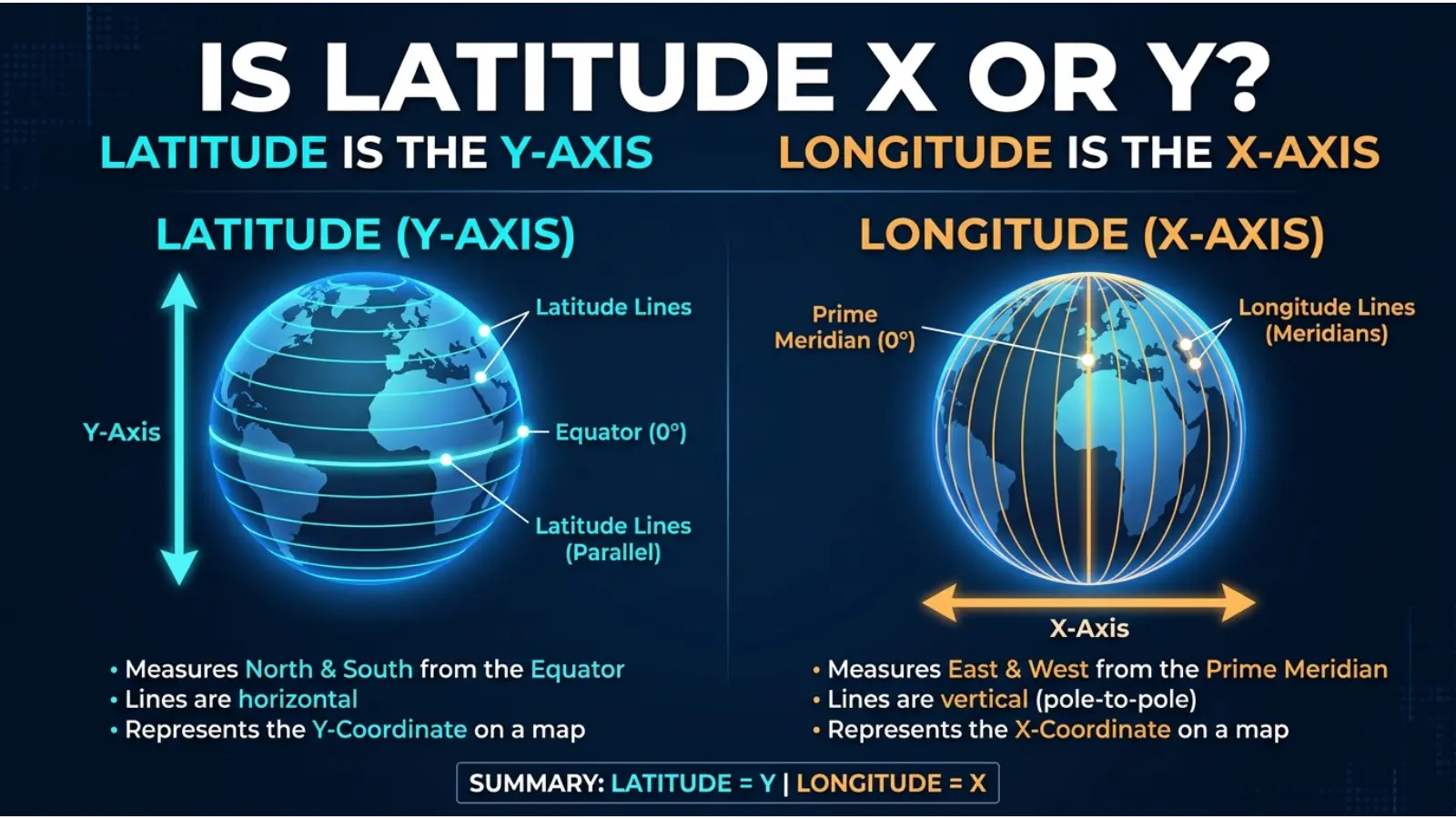 Is Latitude X or Y