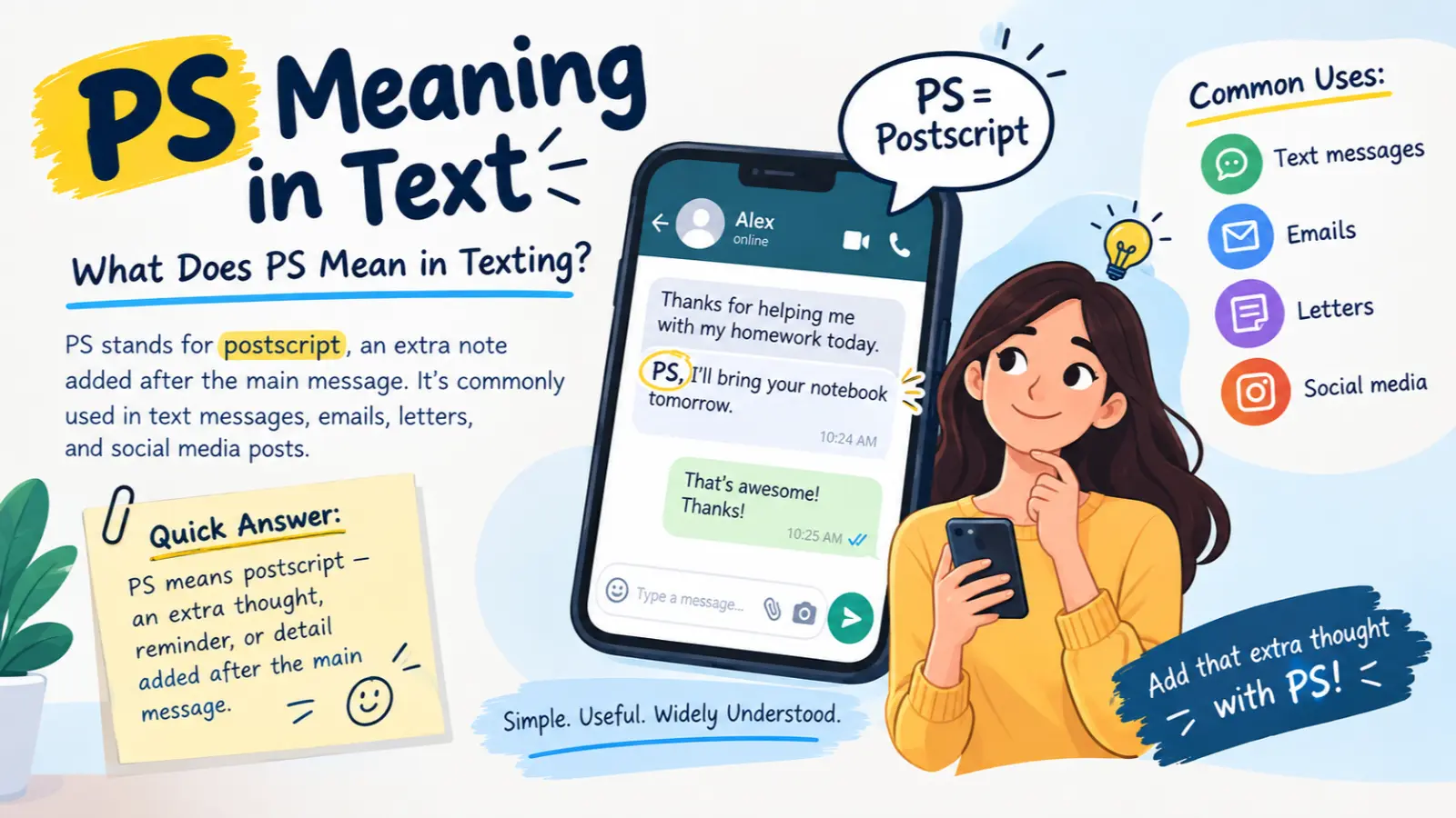 PS Meaning in Text