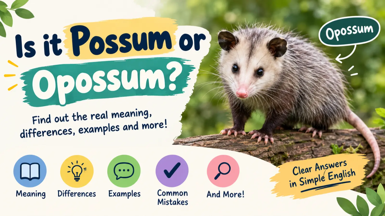 Is It Possum or Opossum